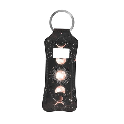 Moon Phase Eclipse Design Chapstick Holder Keychain, Portable Design