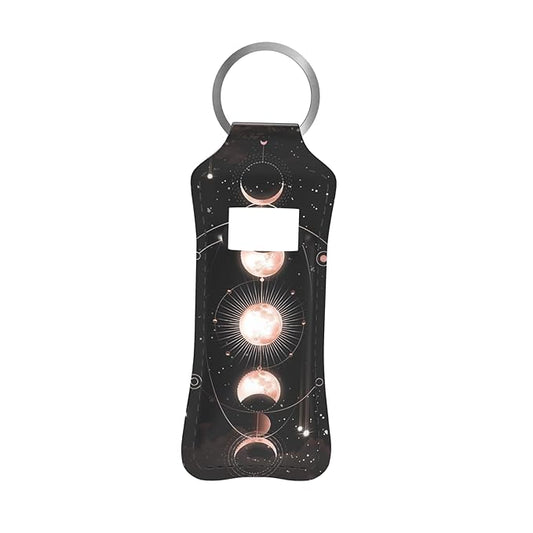 Moon Phase Eclipse Design Chapstick Holder Keychain, Portable Design