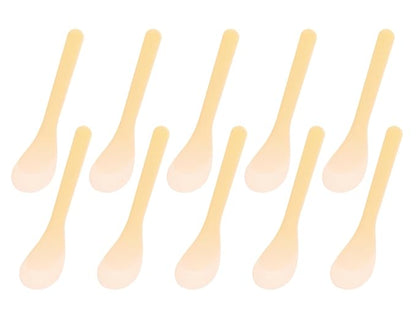 ONLYKXY 30pcs 5in Plastic Beauty Spoon Facial Cream Brush Makeup Scoop Mud Reusable Cosmetic Dig Scoop Spatula Mask Tip for Lotions Moisturizers Home Salon DIY Facemask Mixing Sampling (Light Orange)