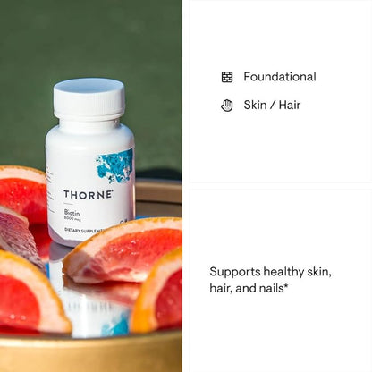 THORNE Biotin 8 - Vitamin B7 (Biotin) for Healthy Hair, Nails, and Skin* - 60 Capsules