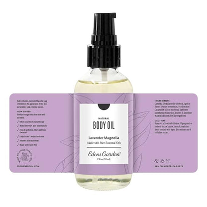Edens Garden Lavender Magnolia Body & Bath Oil – Feminine Floral Blend with Pure Essential Oils & Vitamin E for Moisturizing Dry Skin – After Shower Scented Oil for Women’s Skin Care, 2 fl oz (59 ml)