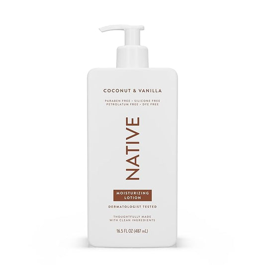 Native Body Lotion Contains Naturally Derived Plant-Based Moisturizers for Women and Men | Restores Dry Skin, Coconut & Vanilla, 16.5 fl oz