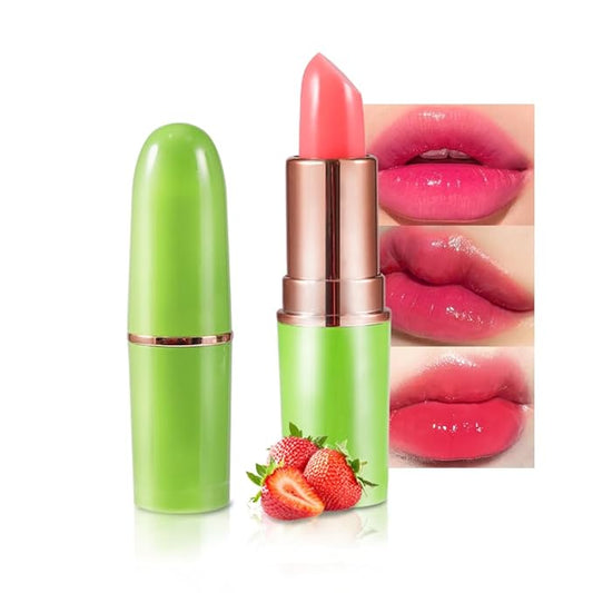 BINGBRUSH Strawberry Color Changing Lipstick Queen,Moisturizer Long Lasting Lipstick