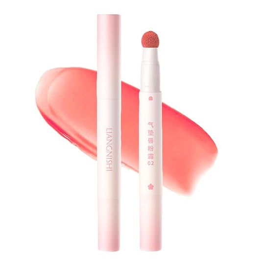 Matte Air Cushion Lipstick, Beauty Wand Lip Cream, Lip Glaze Korean Lipcolor Tinted Lip Gloss, Non-stick cup, Quick-drying, Cheeky Finish (01 Orange Sun)