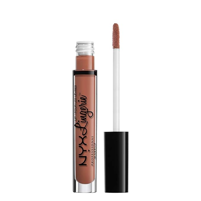 NYX PROFESSIONAL MAKEUP Lip Lingerie Matte Liquid Lipstick - Ruffle Trim, Cinnamon Pink
