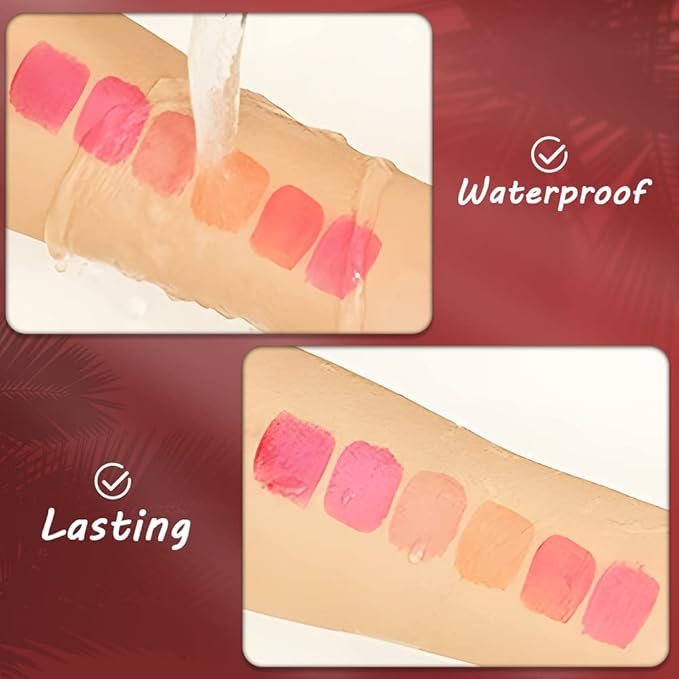 VOLLUCK Wine Liquid Lipstick Gloss, Lip Tint Waterproof Gloss,