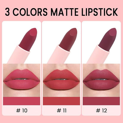 3Pcs Bright Red Wine Red Dark Red Velvet Bright