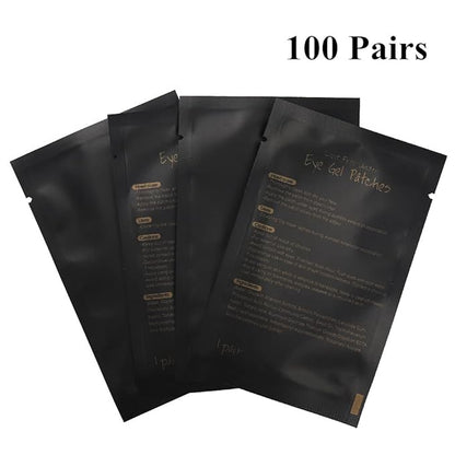 myaokue-up 100 Pairs Eye Gel Pads, Lint Free Under Eye Patches for Eyelash Extensions, Premium Eye Mask Beauty Tool Kit