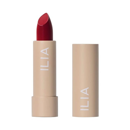 ILIA - Color Block Lipstick | Non-Toxic, Vegan, Cruelty-Free, Hydrating + Long Lasting, No Budge Color with Full Coverage (True (Red Real Red With Cool Undertones), 0.14 oz | 4 g)