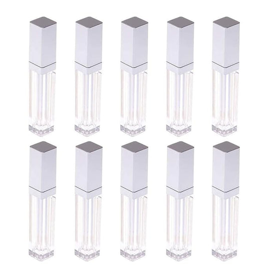 10 Pcs 7.5ml Plastic Square Clear Lip Gloss 7.5ml