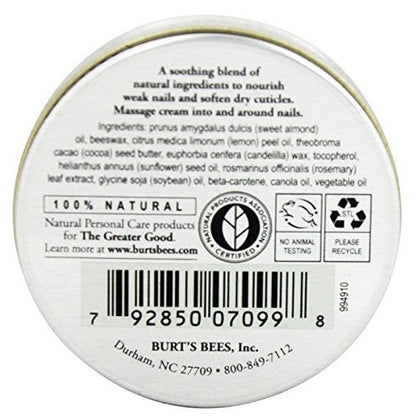 Burt's Bees Lemon Butter Cuticle Cream with Vitamin E, Nourishes Nails, Softens Dry Cuticles, 0.6 OZ (17g) - 4 Pack