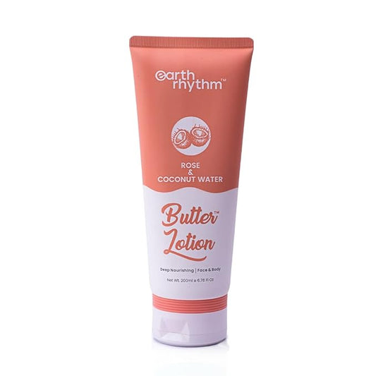 Rose & Coconut Water Butter Lotion | Soothing, Deeply Nourishing & Intensely Moisturising | for All Skin Type | Men & Women