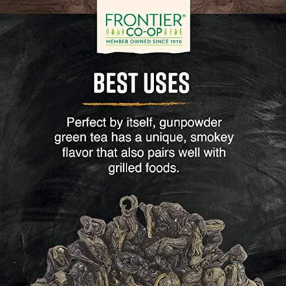 Frontier Co-op Organic Gunpowder Green Tea Leaves, 1-Pound Bulk, Smokey Green Tea, Maintains Freshness, Kosher, Fair Trade