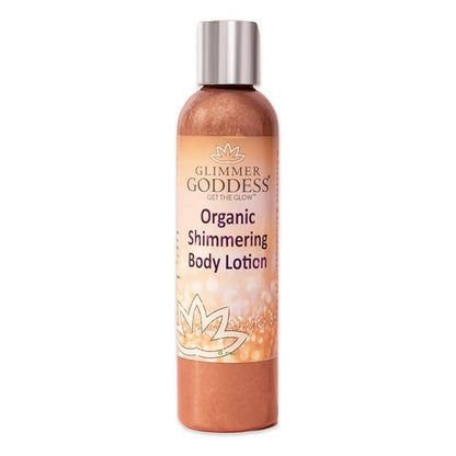 GLIMMER GODDESS Organic Bronzer Body Lotion - Sexy Level 2 Bronze Body Shimmer, 8 oz