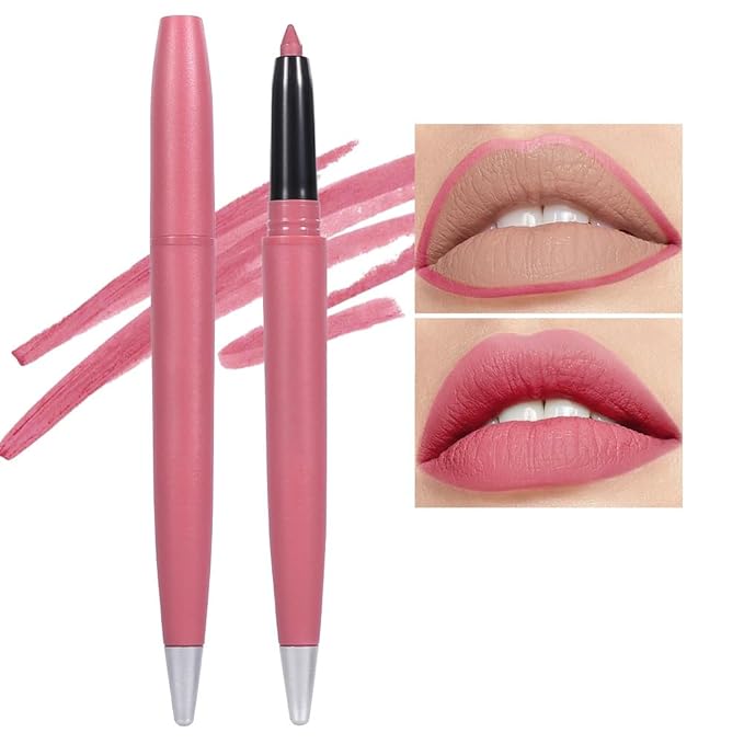 Matt Nude Lipstick Lipliner Lip Crayons Pack Set,Velvet Moisture Smooth Matte Lipstick Pencils,Waterproof&Waterlasting, (02, Pack of 1)