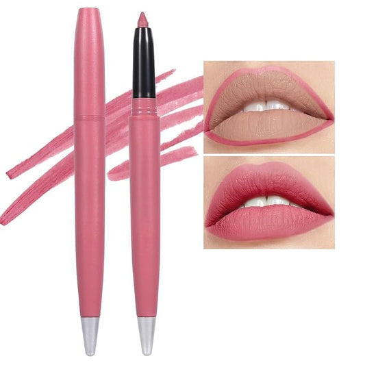 Matt Nude Lipstick Lipliner Lip Crayons Pack Set,Velvet Moisture Smooth Matte Lipstick Pencils,Waterproof&Waterlasting, (02, Pack of 1)