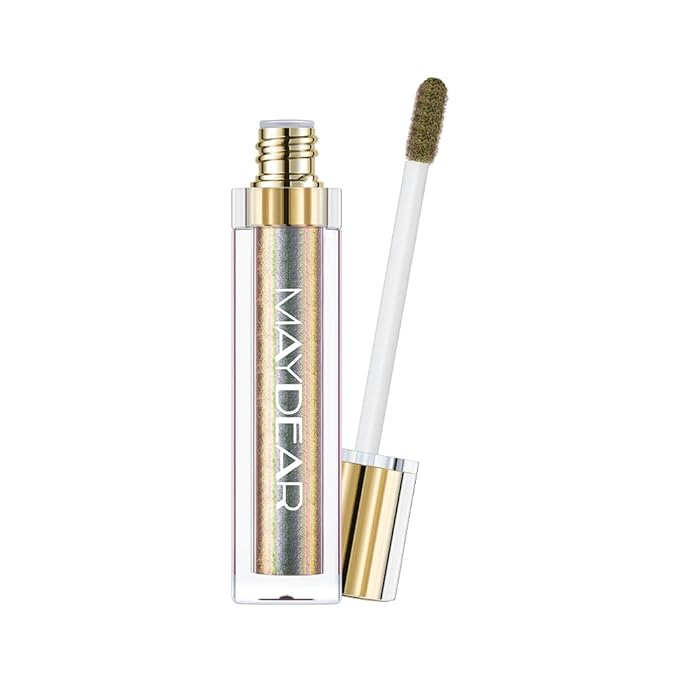 Maydear Chameleon Lipstick, High Pigmented Gold Lipstick for Women Metallic Shine Lip Gloss, Full-Coverage Multichrome Lipstick Long Lasting Rainbow Lip Makeup, Golden Bronze(07)