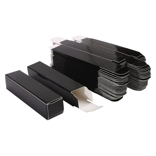 COSIDEA 50 PCS Empty Black Lip Gloss Boxes W23 xW23 xH103mm / 0.9 * 0.9 * 4.05 inch, Cosmetic Perfume/Mascara Box Packaging for Small Business Wholesale, small Kraft Paper Box Luxury Holder Wrapping