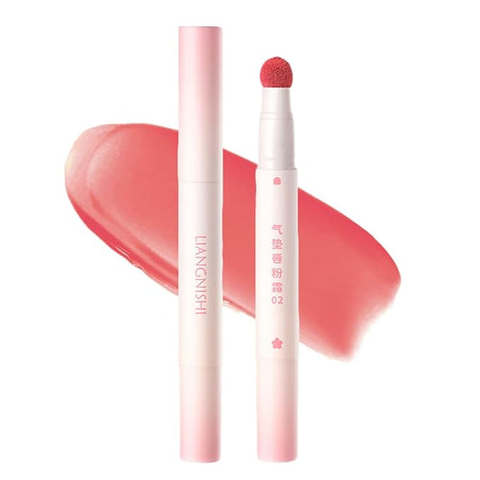 Matte Air Cushion Lipstick, Beauty Wand Lip Cream, Lip Glaze Korean Lipcolor Tinted Lip Gloss, Non-stick cup, Quick-drying, Cheeky Finish (04 So Peach)