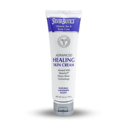 Silver Biotics Nano Silver Healing Lotion Cream Lavender Scent Infused SilverSol and Hyaluronic Acid | All Natural Ingredients to Heal, Smooth Your Skin Blemishes and Scars (3.4 oz.)