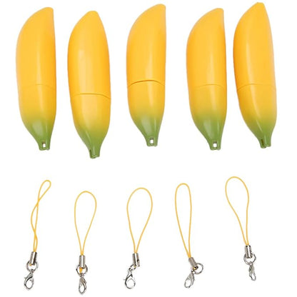 5pcs Empty Lip Balm Tubes, Banana Shaped Plastic