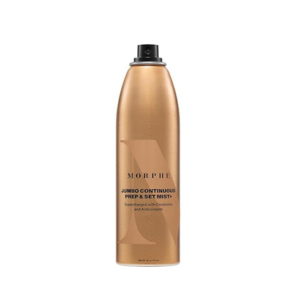 Morphe Jumbo Continuous Prep & Set Face Mist - Hydrating Setting Spray for Makeup & Skin Prep - Enriched with Ceramides and Antioxidants for a Radiant Finish (6.5 oz)