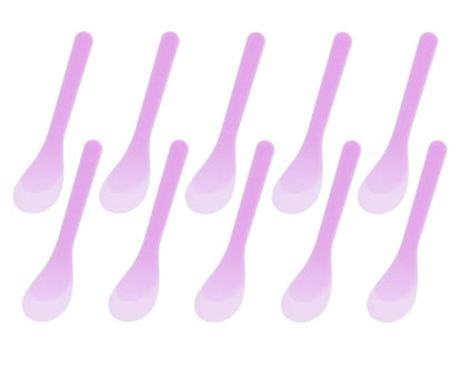 ONLYKXY 30pcs 5in Plastic Beauty Spoon Facial Cream Brush Makeup Scoop Mud Reusable Cosmetic Dig Scoop Spatula Mask Tip for Lotions Moisturizers Home Salon DIY Facemask Mixing Sampling (Purple)