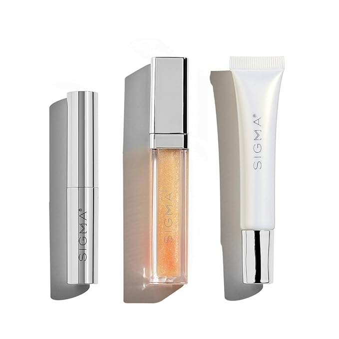 Sigma Beauty Lip Care Trio - Conditioning Lip Mask, Hydrating Lip Gloss, Moisturizing Lip Balm, Hyaluronic Acid, VITAMIN E, JOJOBA OIL