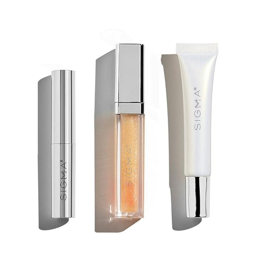 Sigma Beauty Lip Care Trio - Conditioning Lip Mask, Hydrating Lip Gloss, Moisturizing Lip Balm, Hyaluronic Acid, VITAMIN E, JOJOBA OIL
