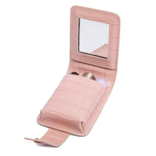 Makeup Lipstick Case with Mirror for Outside Mini Bag
