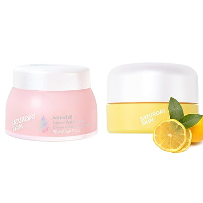 Saturday Skin Yuzu Eye Cream Vitamin C Wide lluminating Under Tight Eye Cream and Face Moisturizer Water Face Cream Natural Oil free Gel Type Cream From Alaska Glacier Water