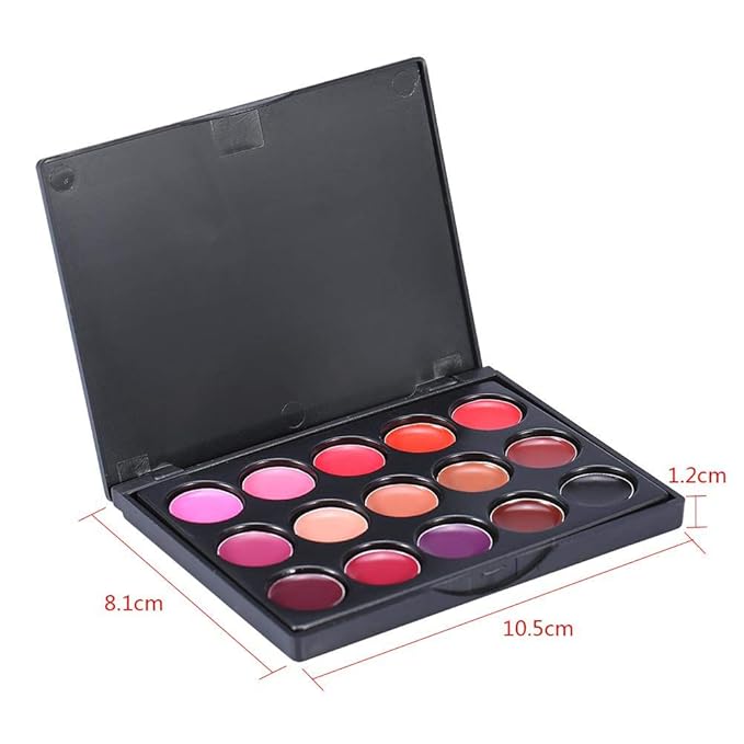 Lipstick Palette, Lip Cosmetics, 15Colors Professional Lip Gloss Gloss