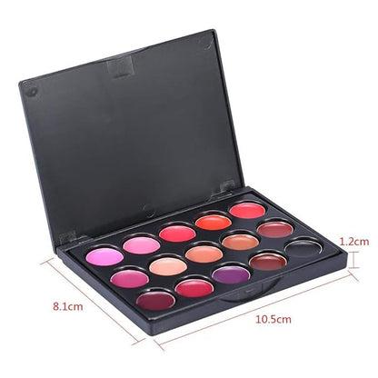 Lipstick Palette, Lip Cosmetics, 15Colors Professional Lip Gloss Gloss