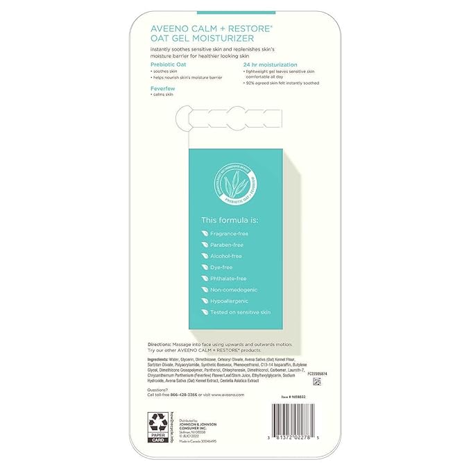 Aveeno Calm+Restore Oat Gel Face Moisturizer,
