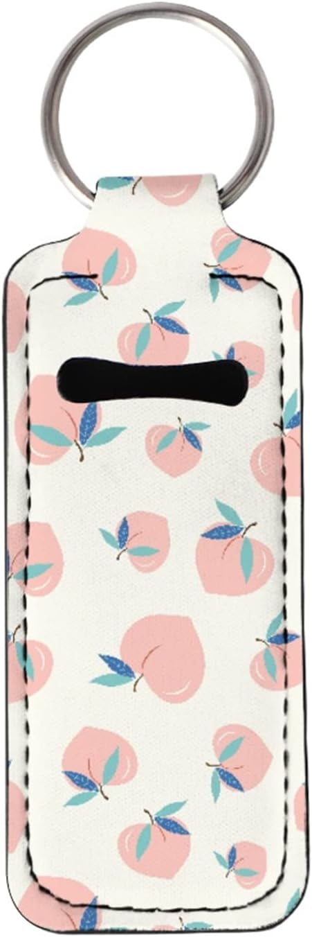 Horeset Lipstick Holder Keychains Peach Pattern Women's Lip Ring