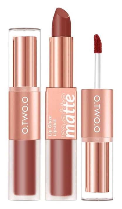 2-in-1 Matte Lip Gloss & Lipstick - Waterproof, Gloss