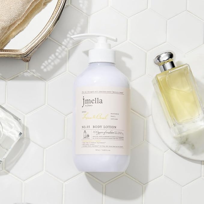 Jmella in france Lime and Basil Body Lotion -Made by French Performer- Chemical free-17 types of amino acid complex-16.9 FL oz