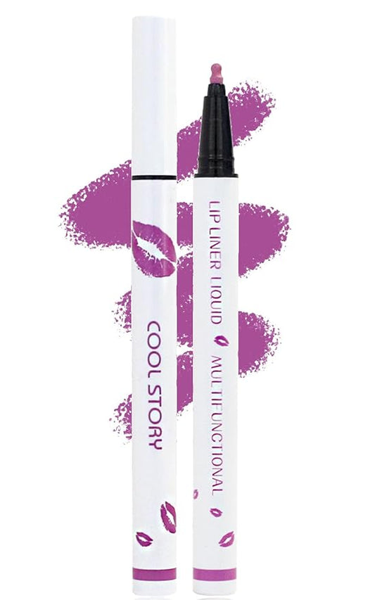 YUANLI Lip Stain Marker Pen, Lip Liner and Lipstick 2 in 1, Long Lasting Waterproof Matte Lip Tint Stain for Women, Hydrating and Waterproof 24 Hour Lip Liner Pencil & Liquid Lipstick - 08