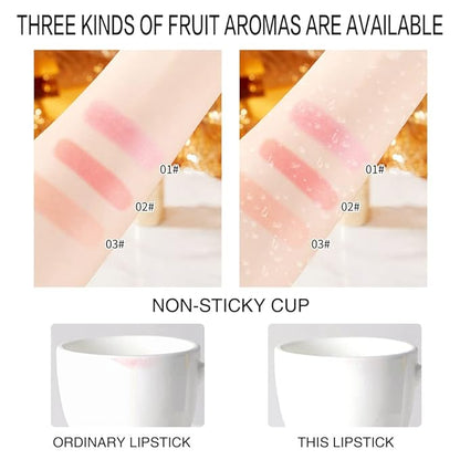 3 Pcs Waterproof Color Changing Lipstick - Glossy Finish, Moisturizing, Long Lasting, Adjustable Color Depth