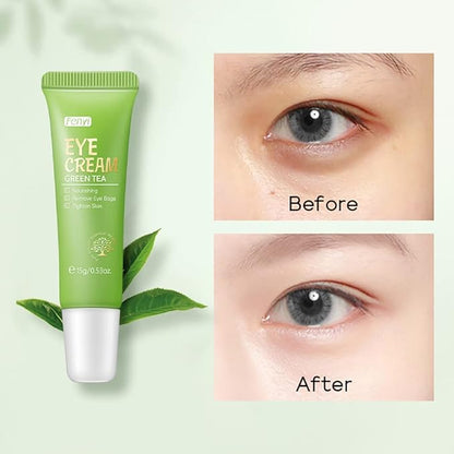 AKARY Green Tea Eye Care Cream Eliminate Eye Bag Dark Circles Tea Leaf Extract Eye Cream for Nourishing Eye Areas & Tightening the Skin