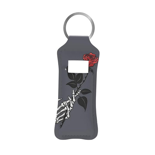 Handheld Rose Design Chapstick Holder Keychain, Portable Lip Design