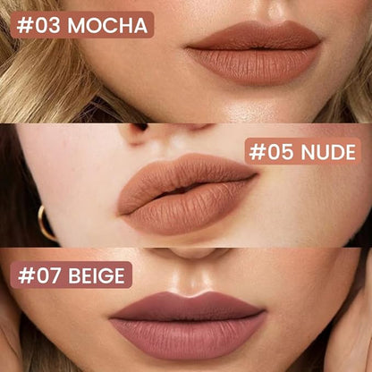 Mocha Nude Matte Lip Tint Stain Pen,Versatile Lip Set,Long