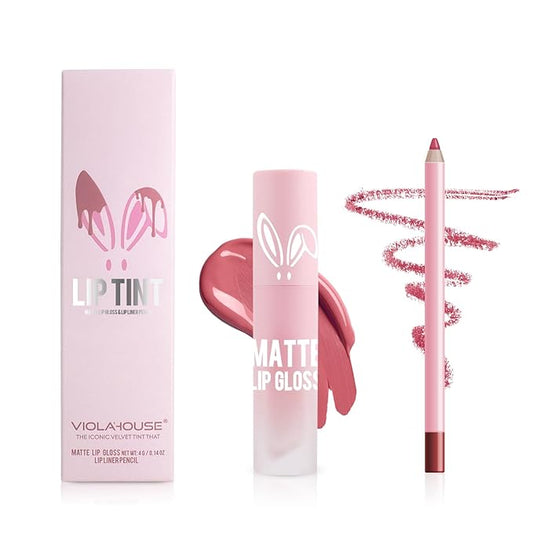 VIOLA HOUSE Lipstick Lip Liner Set, Matt Lipstick Non-Fading,
