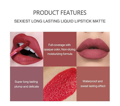 3 Colors Matte Liquid Lipstick Sets , Matte Long-Lasting