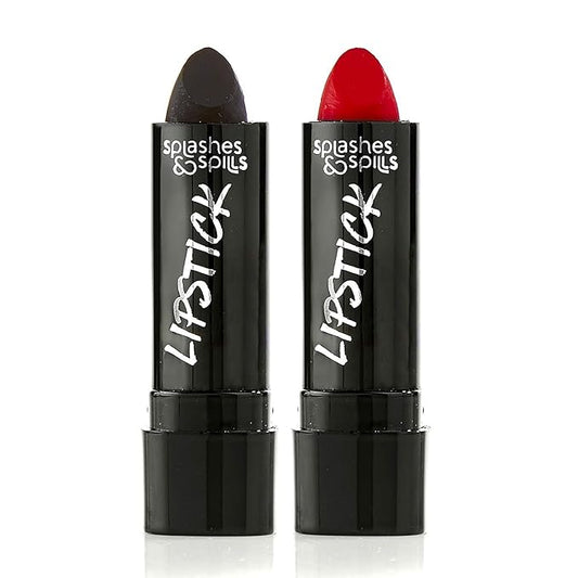 Vivid Black and Red Lipstick - 2 Pack