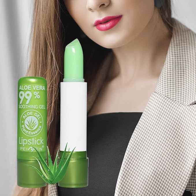 Aloe Vera Lipstick, Magic Temperature PH Color Changing Moisturizing Lipstick, Tinted Lip Balm, Lip Tint, Lip Makeup, Glossier Lip Balm, Natural Lasting Moisturizing Lipstick (3PCS)