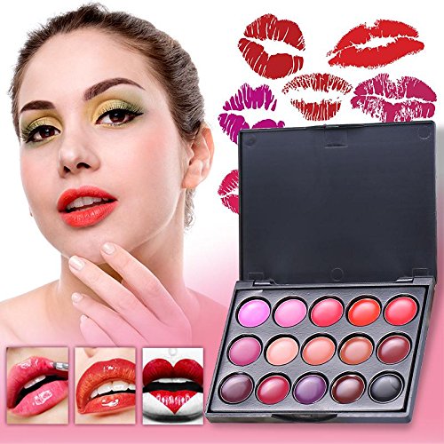 Lipstick Palette, Lip Cosmetics, 15Colors Professional Lip Gloss Gloss
