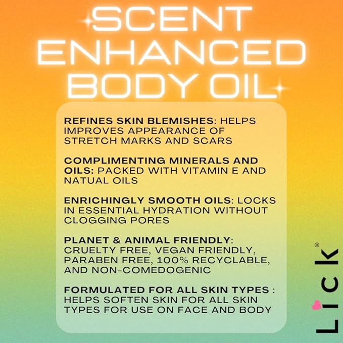 LICK Peach Scented Body Oil -