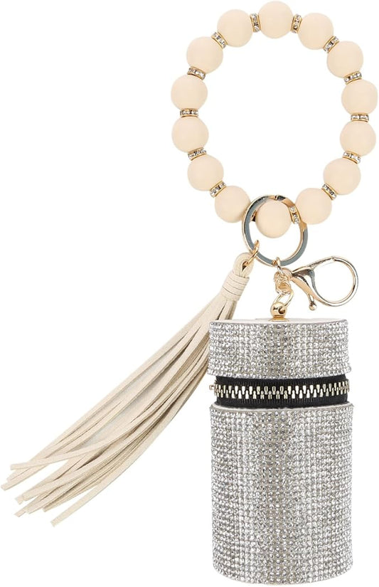 Lipstick Keychain, Leather Diamond Lip Gloss Holder, Stylish Gloss