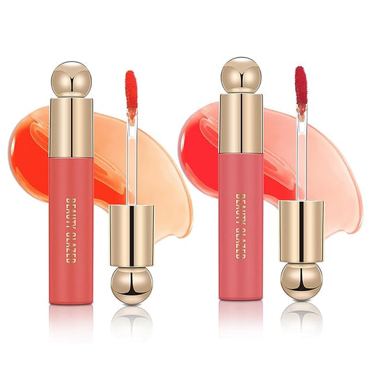 2PCS Tinted Lip Oil Lip Gloss Set Lip Gloss